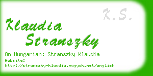 klaudia stranszky business card